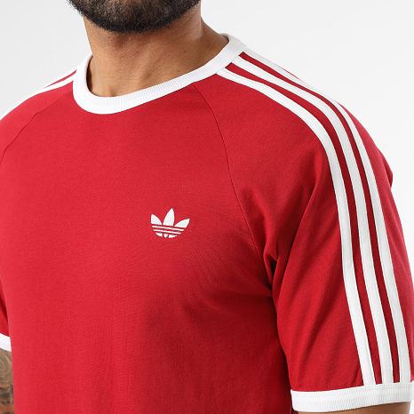 Adidas Originals - Tee Shirt A Bandes 3 Stripes KT5052 Rouge Blanc