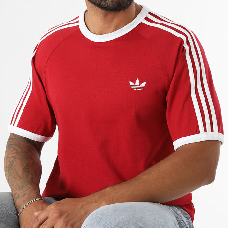 Adidas Originals - Tee Shirt A Bandes 3 Stripes KT5052 Rouge Blanc