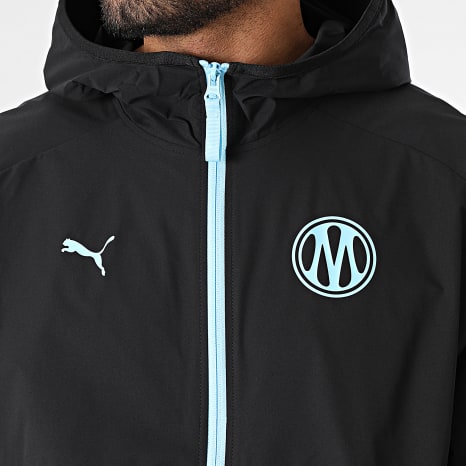 Puma - Ensemble Coupe-Vent Capuche Zippé Et Pantalon Jogging OM 786449 786450 Noir