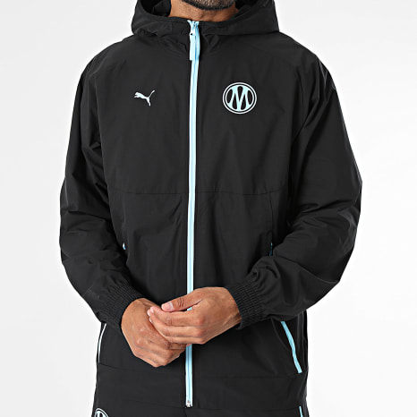 Puma - Ensemble Coupe-Vent Capuche Zippé Et Pantalon Jogging OM 786449 786450 Noir