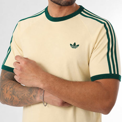 Adidas Originals - Tee Shirt A Bandes 3 Stripes KT5058 Jaune Clair Vert