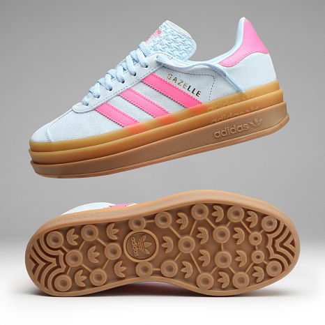 Adidas Originals - Baskets Femme Gazelle Bold J KI9837 Clear Sky Lucid Pink Gold Metallic