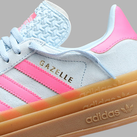 Adidas Originals - Baskets Femme Gazelle Bold J KI9837 Clear Sky Lucid Pink Gold Metallic
