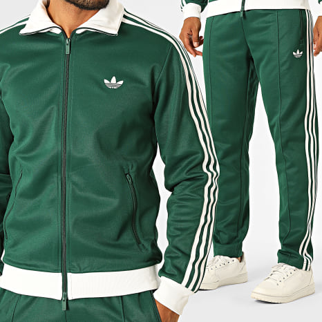 Adidas Originals - Ensemble De Survetement A Bandes Classic TP KE1666 KE1668 Vert Blanc