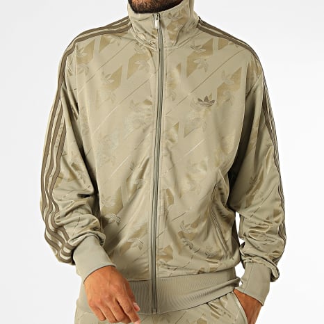 Adidas Originals - Ensemble De Survetement A Bandes Monogram Firebird IA4537 IA4541 Vert Kaki