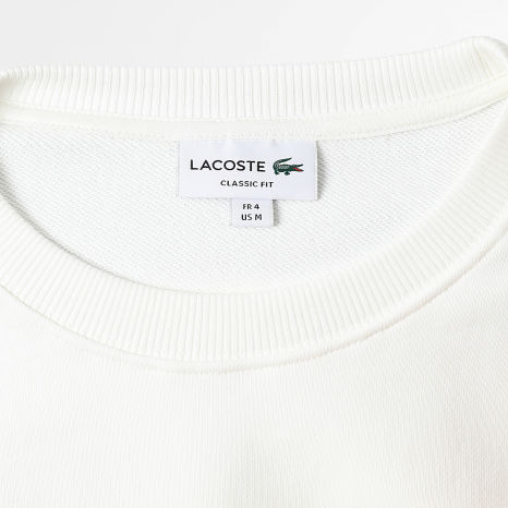 Lacoste - Sweat Crewneck Classic Fit Logo Brodé Crocodile Vert Beige Clair