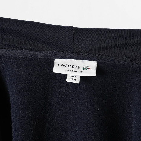 Lacoste - Sweat Capuche Zippé Classic Fit Logo Brodé Crocodile Bleu Marine