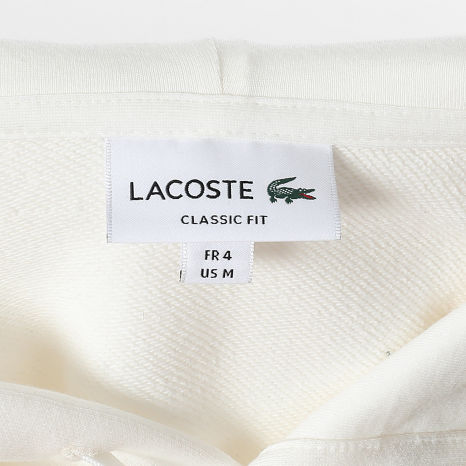 Lacoste - Sweat Capuche Classic Fit Logo Brodé Crocodile Vert Beige Clair