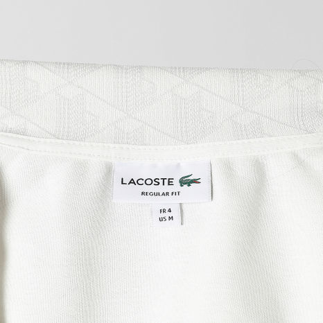 Lacoste - Veste Zippée Regular Fit The Blend Logo Brodé Crocodile Beige Clair Gris