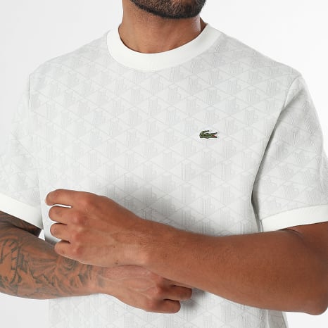Lacoste - Tee Shirt Classic Fit The Blend Logo Brodé Crocodile Beige
