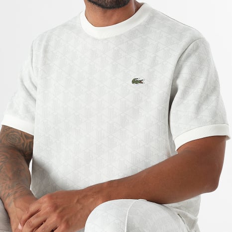 Lacoste - Tee Shirt Classic Fit The Blend Logo Brodé Crocodile Beige