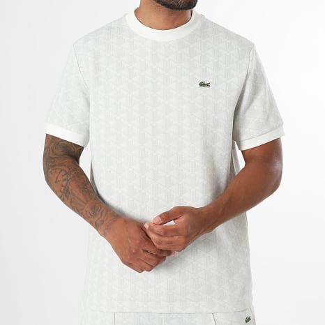 Lacoste - Tee Shirt Classic Fit The Blend Logo Brodé Crocodile Beige