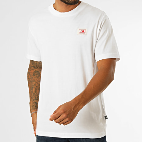 New Balance - Tee Shirt Woven Label MT53928 Blanc