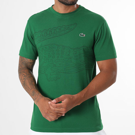 Lacoste - Tee Shirt Regular Fit Big Logo Crocodile Vert