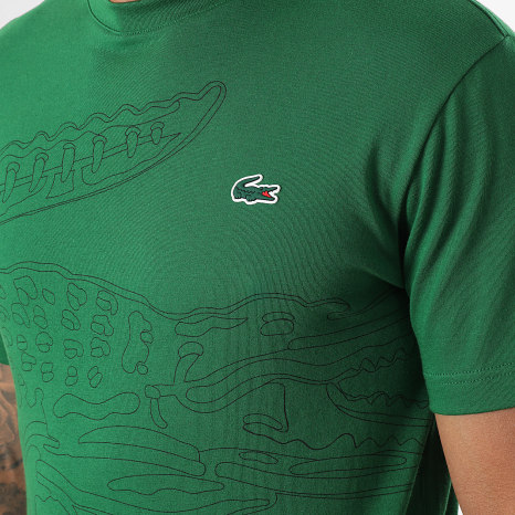 Lacoste - Tee Shirt Regular Fit Big Logo Crocodile Vert