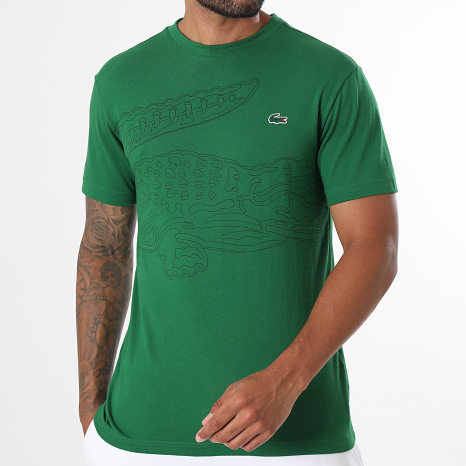 Lacoste - Tee Shirt Regular Fit Big Logo Crocodile Vert