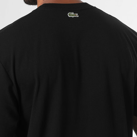 Lacoste - Tee Shirt Classic Fit Logo Lacoste Noir Blanc