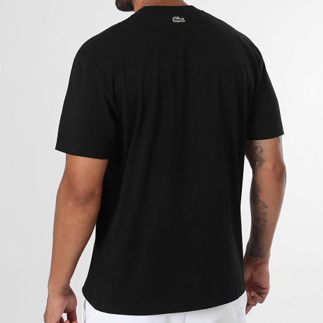 Lacoste - Tee Shirt Classic Fit Logo Lacoste Noir Blanc