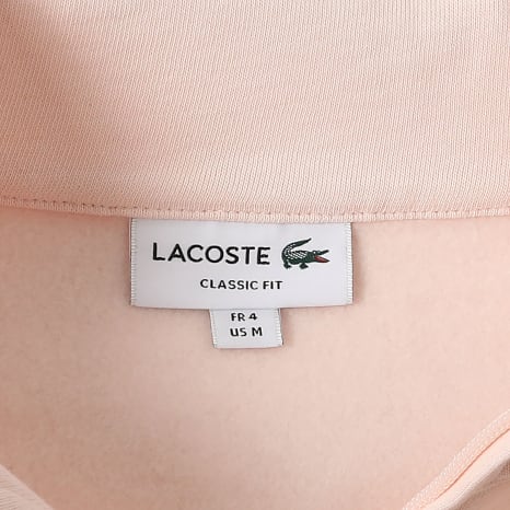 Lacoste - Sweat Col Zippé Classic Fit Logo Brodé Crocodile Rose