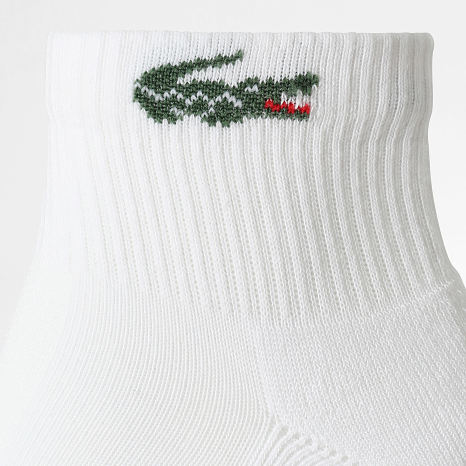 Lacoste - Lot De 6 Paires De Chaussettes Logo Crocodile Blanc
