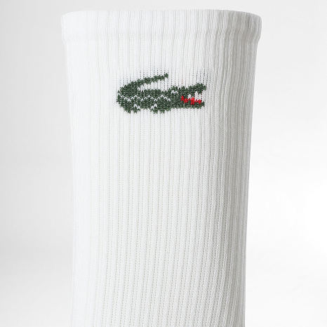 Lacoste - Lot De 6 Paires De Chaussettes Logo Crocodile Blanc