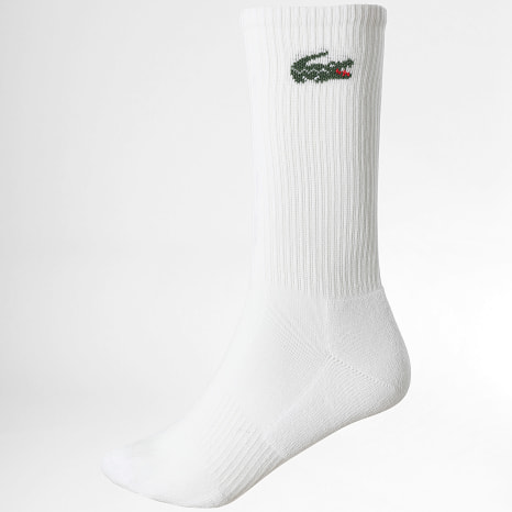 Lacoste - Lot De 6 Paires De Chaussettes Logo Crocodile Blanc Gris Chiné Noir