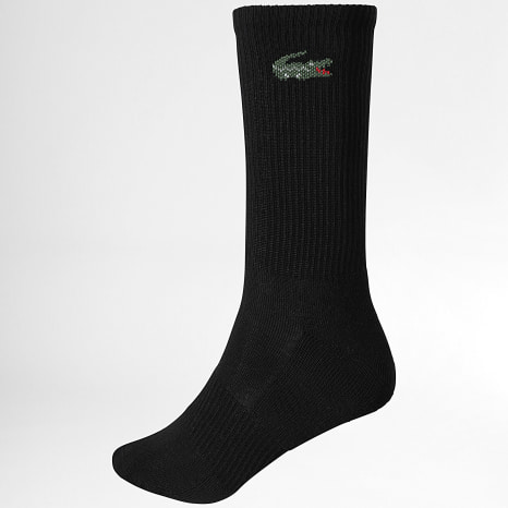 Lacoste - Lot De 6 Paires De Chaussettes Logo Crocodile Blanc Gris Chiné Noir