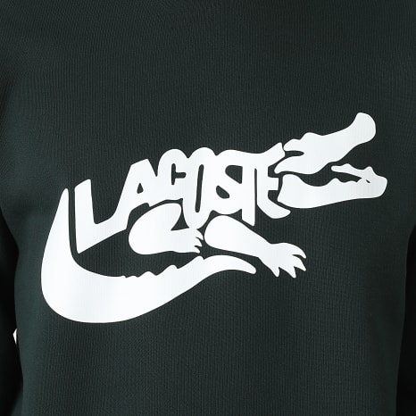 Lacoste - Sweat Crewneck Classic Fit Logo Imprimé Vert Foncé