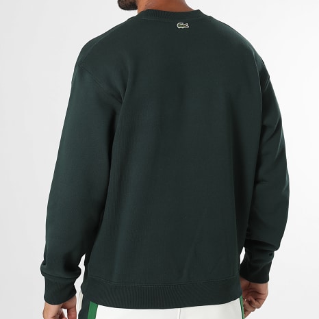 Lacoste - Sweat Crewneck Classic Fit Logo Imprimé Vert Foncé