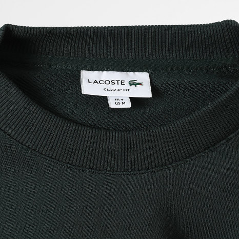 Lacoste - Sweat Crewneck Classic Fit Logo Imprimé Vert Foncé
