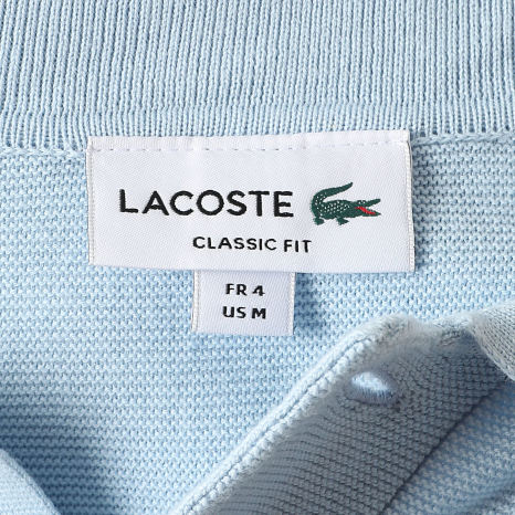 Lacoste - Polo Manches Courtes Maille Logo Brodé Crocodile Bleu Clair