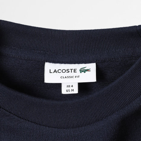 Lacoste - Tee Shirt Classic Fit Logo Brodé Crocodile Ton Sur Ton Bleu Marine