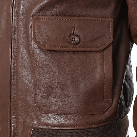 Schott NYC - Blouson Col Fourrure Aviation 24 Marron