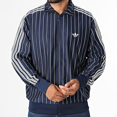 Adidas Originals - Veste Zippée Firebird Pinestripes KR7227 Bleu Marine