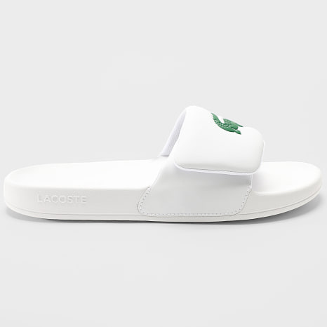 Lacoste - Claquettes Serve Slide White Dark Green