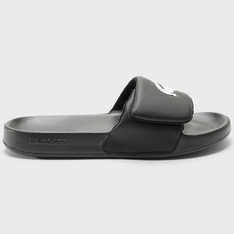 Lacoste - Claquettes Serve Slide Black White