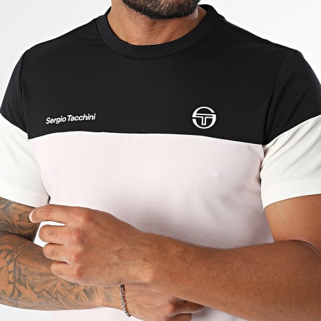 Sergio Tacchini - Tee Shirt Prave 40845 Noir Rose Clair