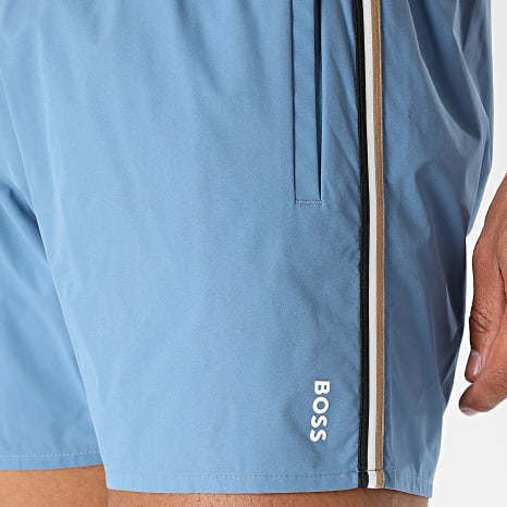 BOSS - Short De Bain A Bandes Iconic 50491594 Bleu