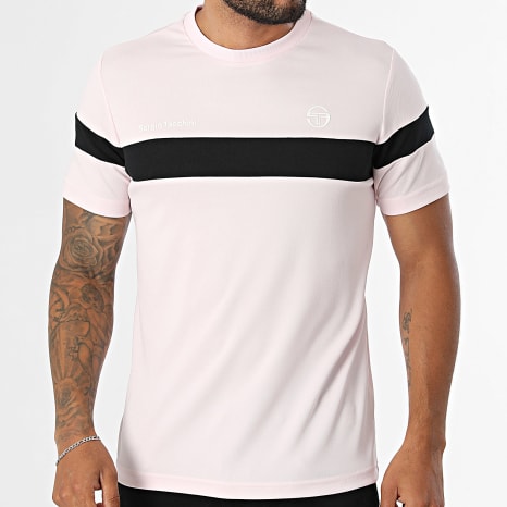 Sergio Tacchini - Tee Shirt Leone 41237 Rose Clair Noir