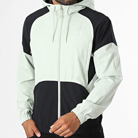 Sergio Tacchini - Veste Zippée A Capuche Grecale 41725 Vert Clair Noir