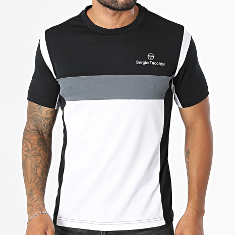Sergio Tacchini - Tee Shirt Musa 41728 Noir Gris Foncé Blanc