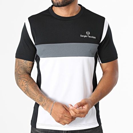 Sergio Tacchini - Tee Shirt Musa 41728 Noir Gris Foncé Blanc