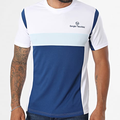 Sergio Tacchini - Tee Shirt Musa 41728 Bleu Marine Bleu Clair Blanc