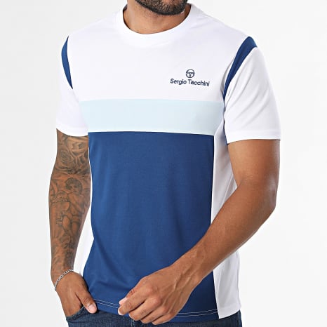 Sergio Tacchini - Tee Shirt Musa 41728 Bleu Marine Bleu Clair Blanc