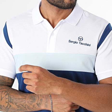 Sergio Tacchini - Polo Musa 41729 Bleu Marine Bleu Clair Blanc