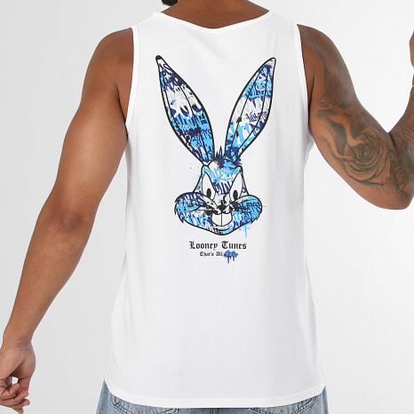 Séries TV et Films - Débardeur Bugs Bunny Graffiti Bleu Blanc