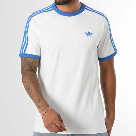Adidas Originals - Camiseta A Rayas 3 Stripes KZ1212 Blanco Azul Rey
