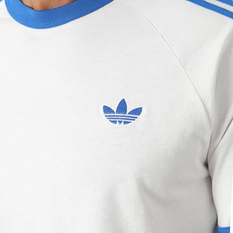 Adidas Originals - Camiseta A Rayas 3 Stripes KZ1212 Blanco Azul Rey