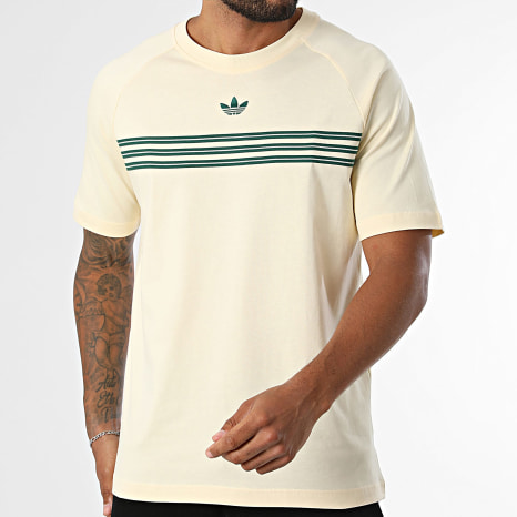 Adidas Originals - Tee Shirt Chest Stripes KR7219 Jaune Pastel