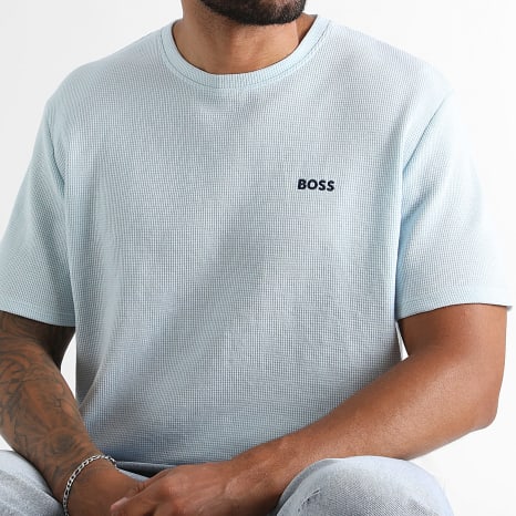 BOSS - Tee Shirt Waffle 50535891 Bleu Ciel
